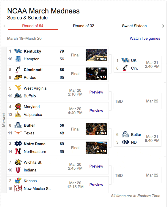 ncaa march madness schedule