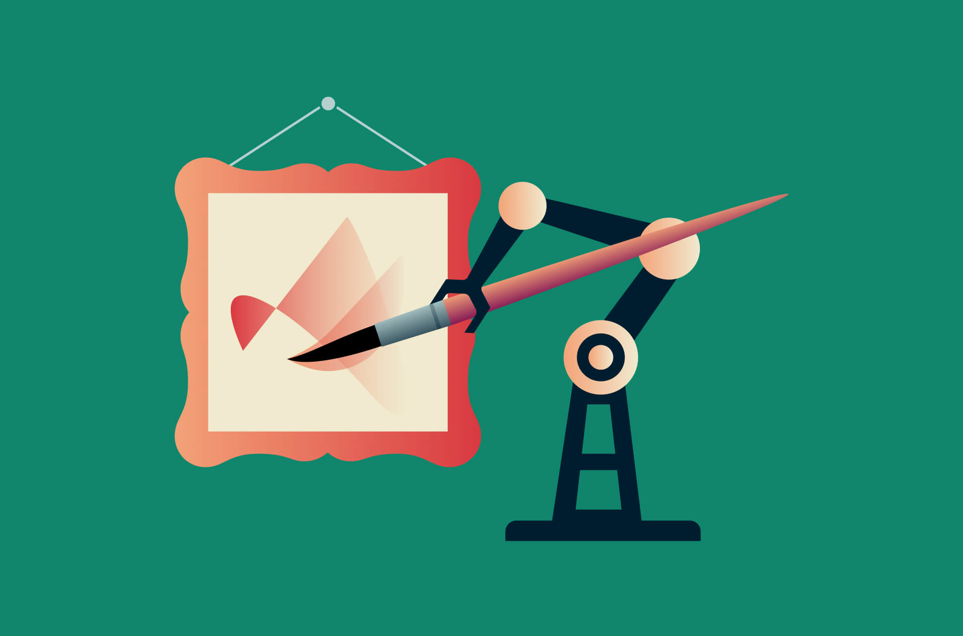 Robotic art painting AI art.