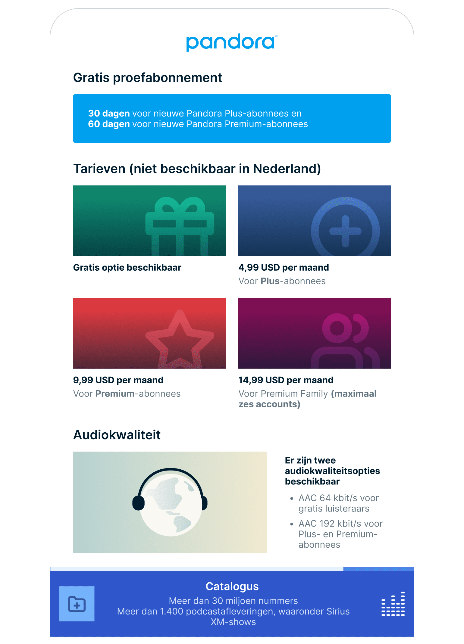 Online muziek luisteren met Pandora