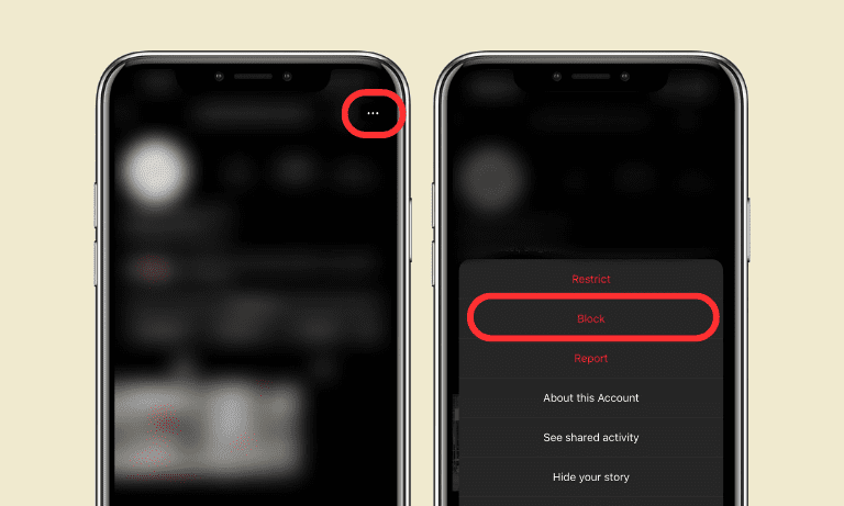 Bloquer un abonné IG