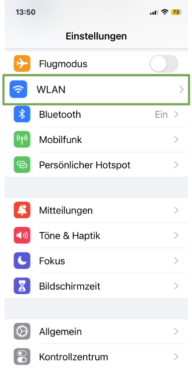 The Settings page of an iOS device, showing the Wi-Fi option.