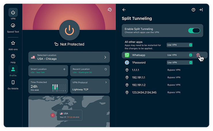 Linux Split Tunneling Screenshot