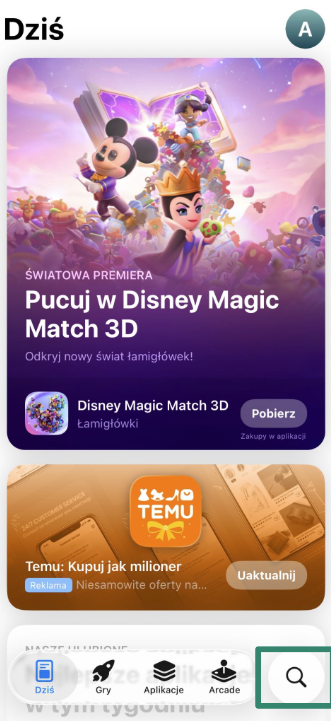 Accessing the App Store on iOS.