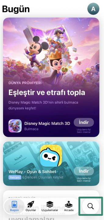 Accessing the App Store on iOS.