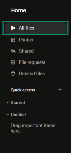 Dropbox All files option.