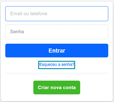 Facebook sign-in area with Forgot password? highlighted.