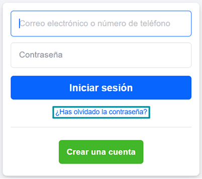 Facebook sign-in area with Forgot password? highlighted.