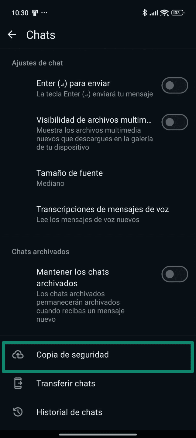 Tap Chat Backup Es