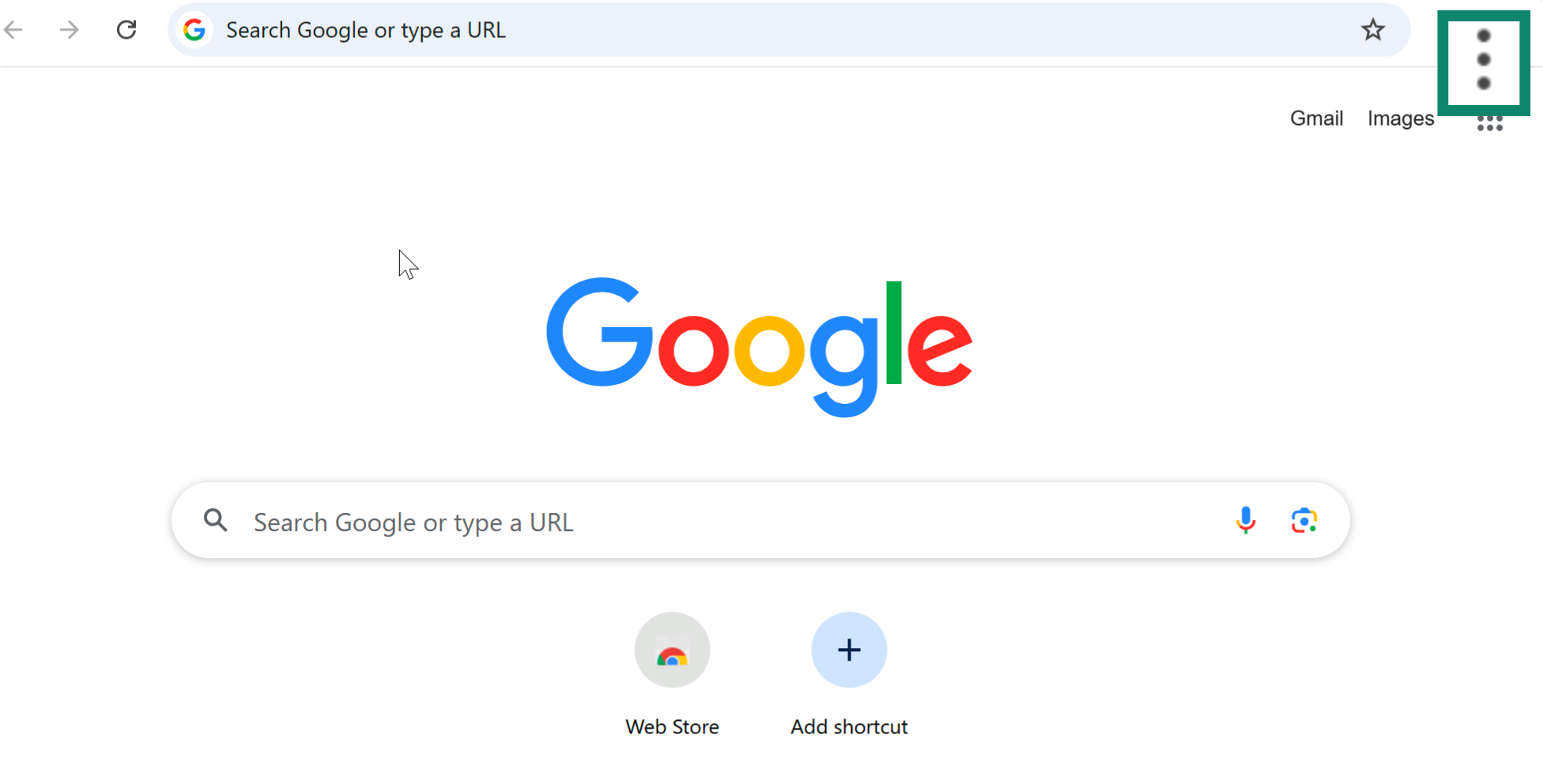 The Google Chrome three-dot menu.