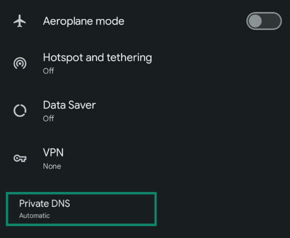 Look for Private DNS settings on Android to use your preferred DNS server configurations.