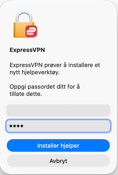 The Install Helper prompt on Mac.