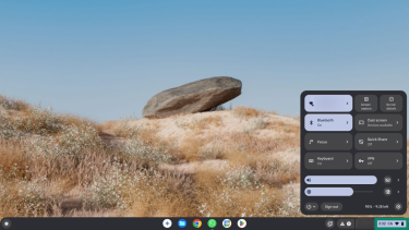 The Time and Wi-Fi section of the Chromebook status bar highlighted.