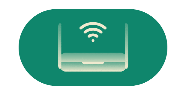 Wifi-link Exclusive to Aircove Go. Verbind met internet via een ander wifi-netwerk, geen kabel nodig.