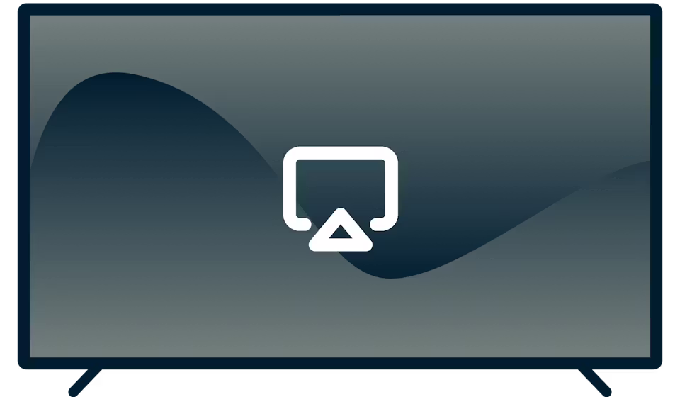 Logo AirPlay su un televisore.