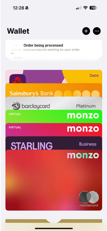 Click the card in Apple Wallet.