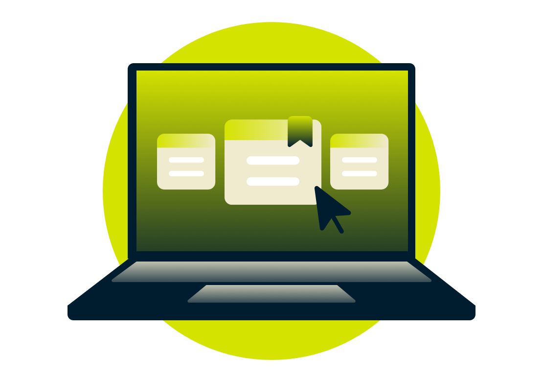 Laptop-skærm med valg af VPN-abonnementer.