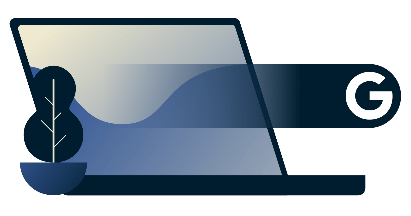 L'icona di Google che esce da un portatile.