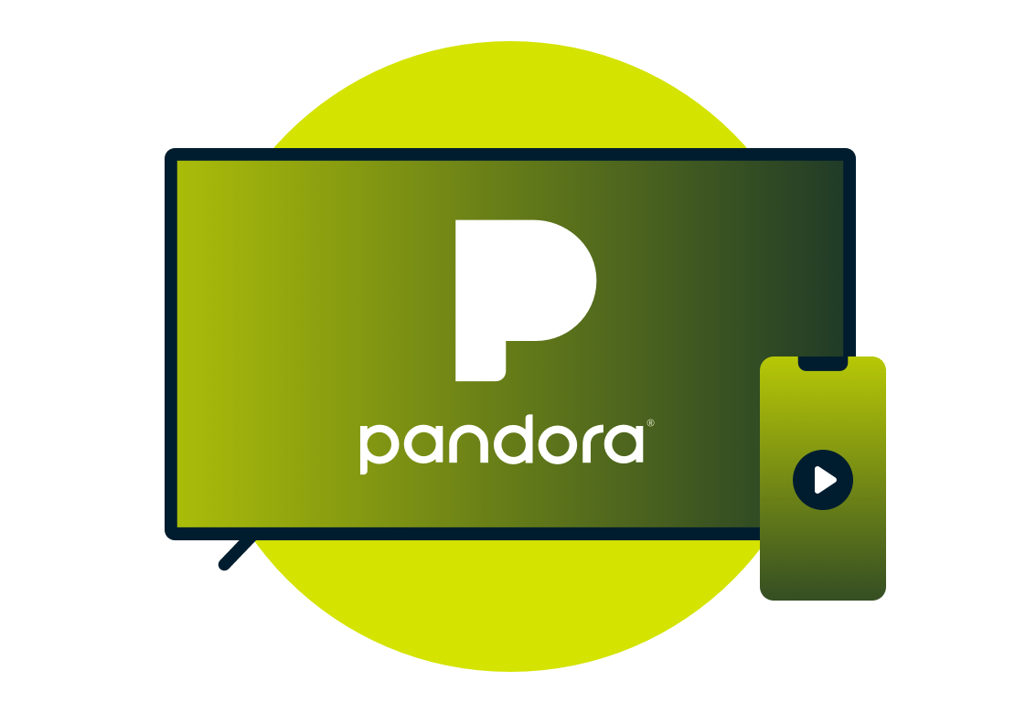 Écran de télévision avec le logo Pandora.