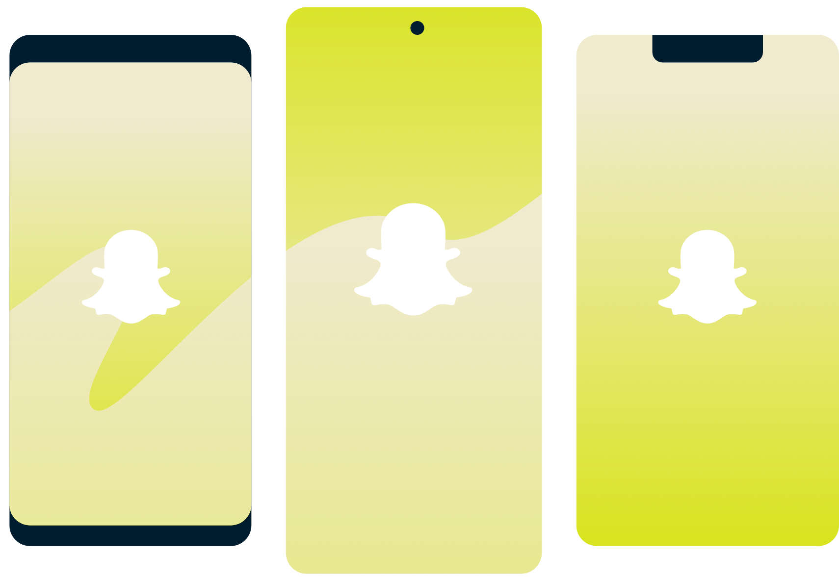 Il logo di Snapchat sugli smartphone.