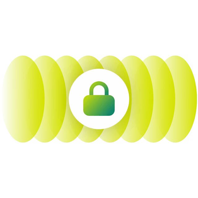 Green ripple with a secured lock on it.