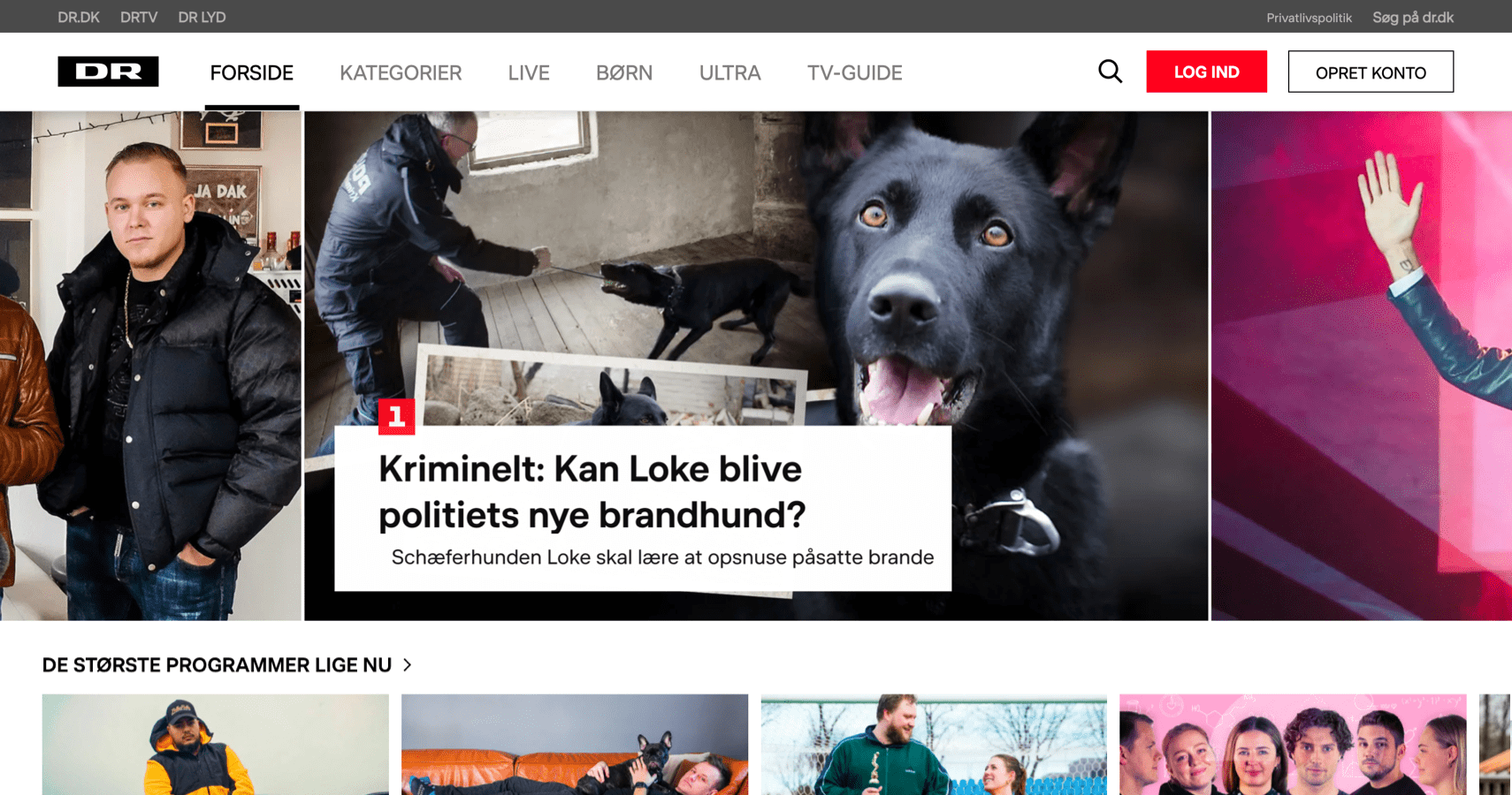 DR TV sur un navigateur web