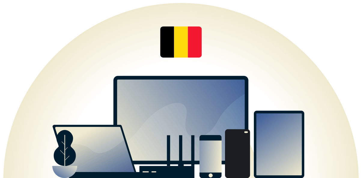 Belgio VPN che protegge una varietà di dispositivi.