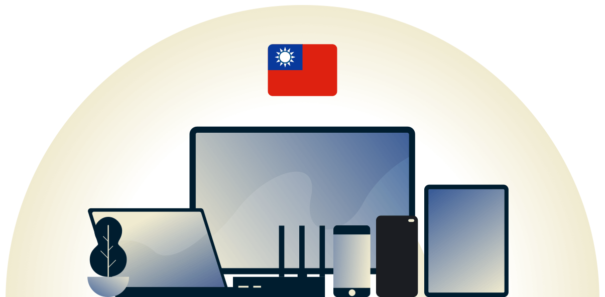 VPN per Taiwan che protegge una varietà di dispositivi.