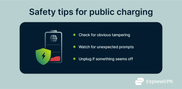 Ways to safely use a public charging station.