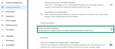 How to block unsecured websites in Google Chrome.