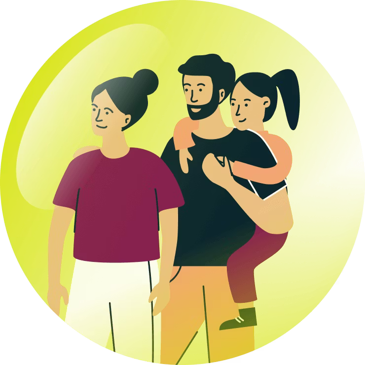 Family protected in a bubble