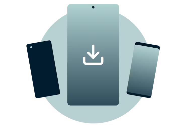 ExpressVPN ????? Android. أجهزة Android مع علامة التنزيل.