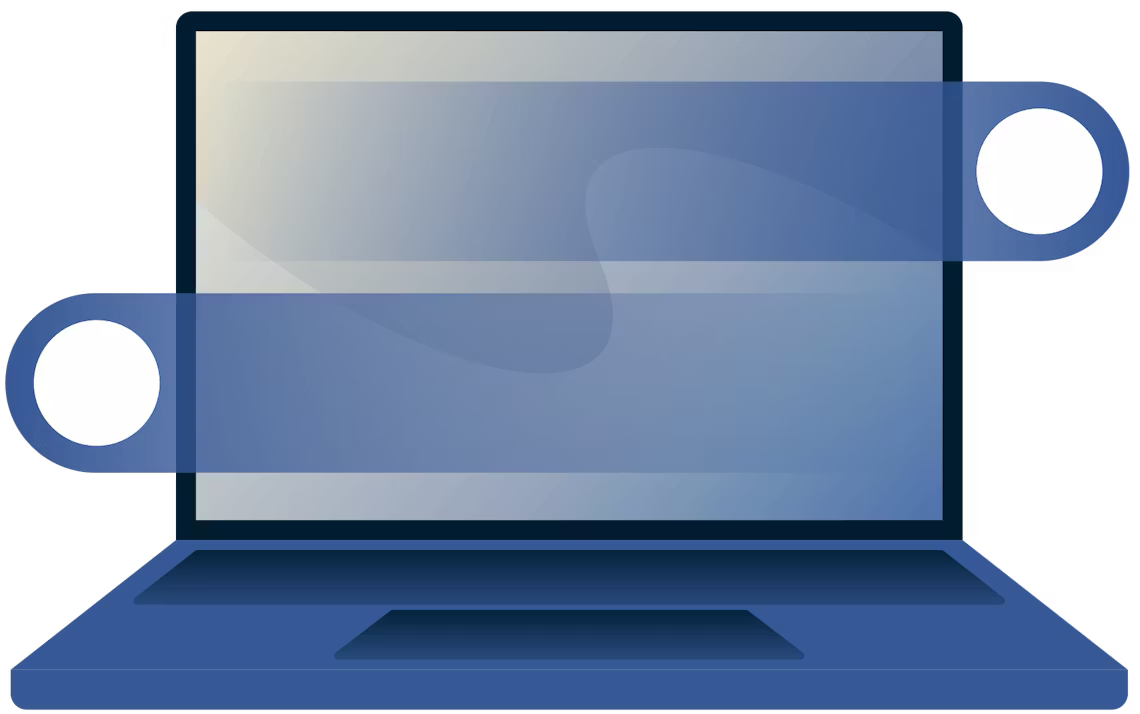 Strygbevægelser på tværs af en bærbar computer